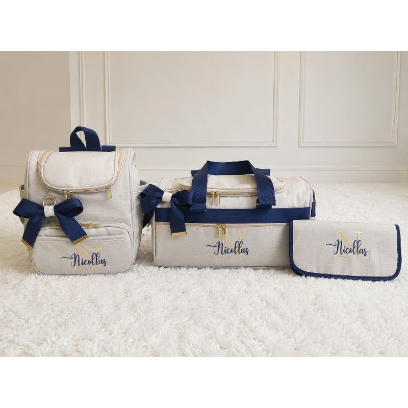 kit bolsa maternidade baú personalizado