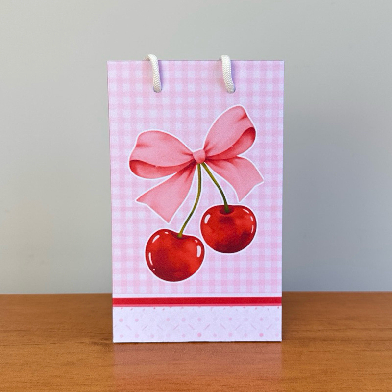 Sacolinhas Surpresa Personalizada Cerejinha Rosa – PEGUE E MONTE Lembrancinha para Aniversário