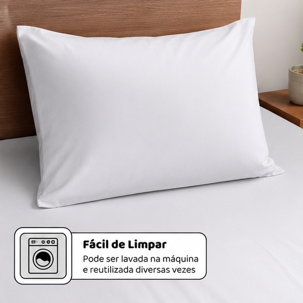 Kit 4, 6, 8, 10 e 12  fronha impermeável anti - ácaro Cor Branco com zíper 70cm x 50cm Promoção