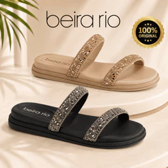 Sandália Papete Feminina Beira Rio 8488-122 Confortável e Macia Cristal Sapato Feminino