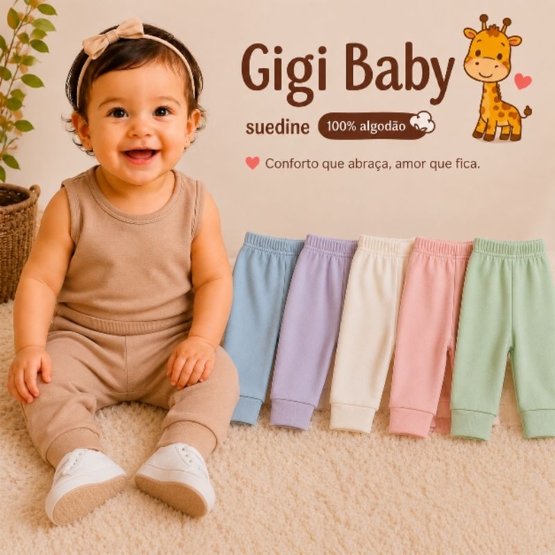 Calça 100% Algodão Para Bebê Menino e Menina