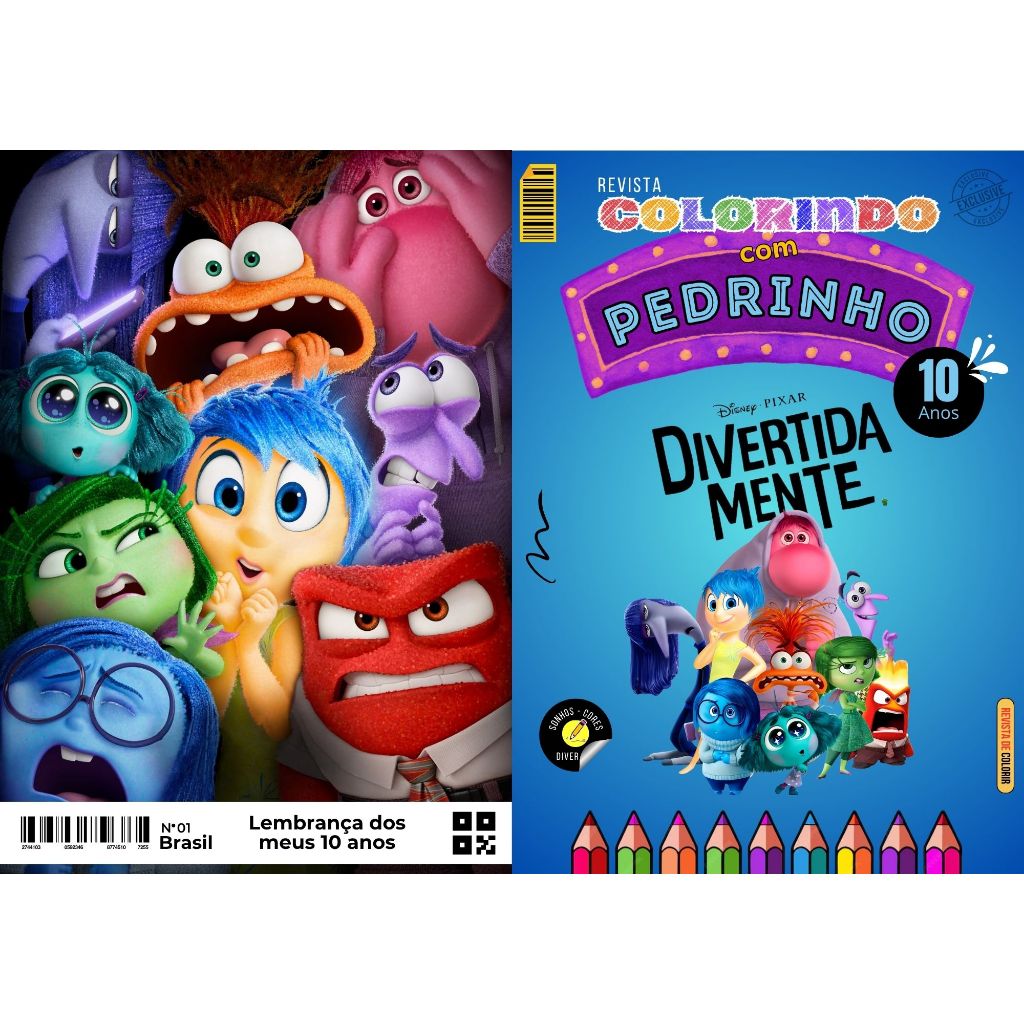 KitColorir 10un Lembrancinha Personalizada Aniversario Infantil LivrinhodePintar Divertidamente Revista
