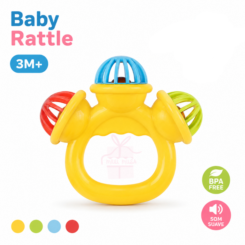 Oferta Chocalho Bebê Colorido Educativo Sensorial Brinquedo Interativo Coordenação Motora +3 Meses