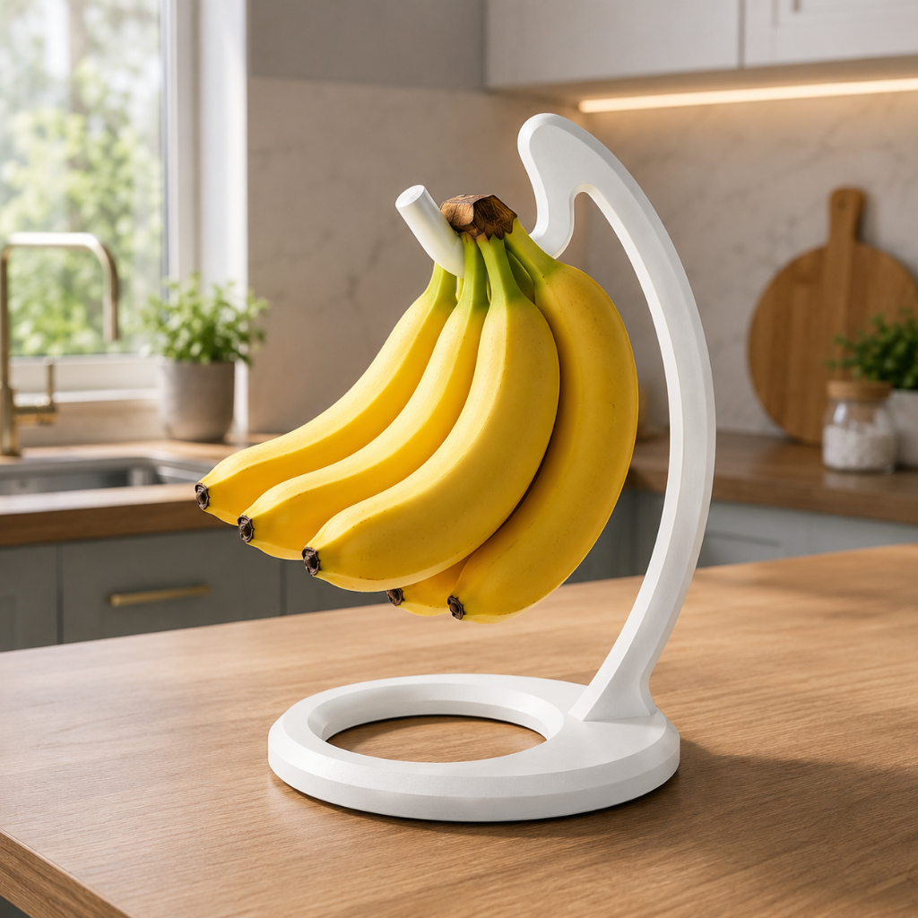 Suporte Bananas de Mesa Fruteira com Gancho Porta Bananas Organizador de Frutas — imagem 2 de 2