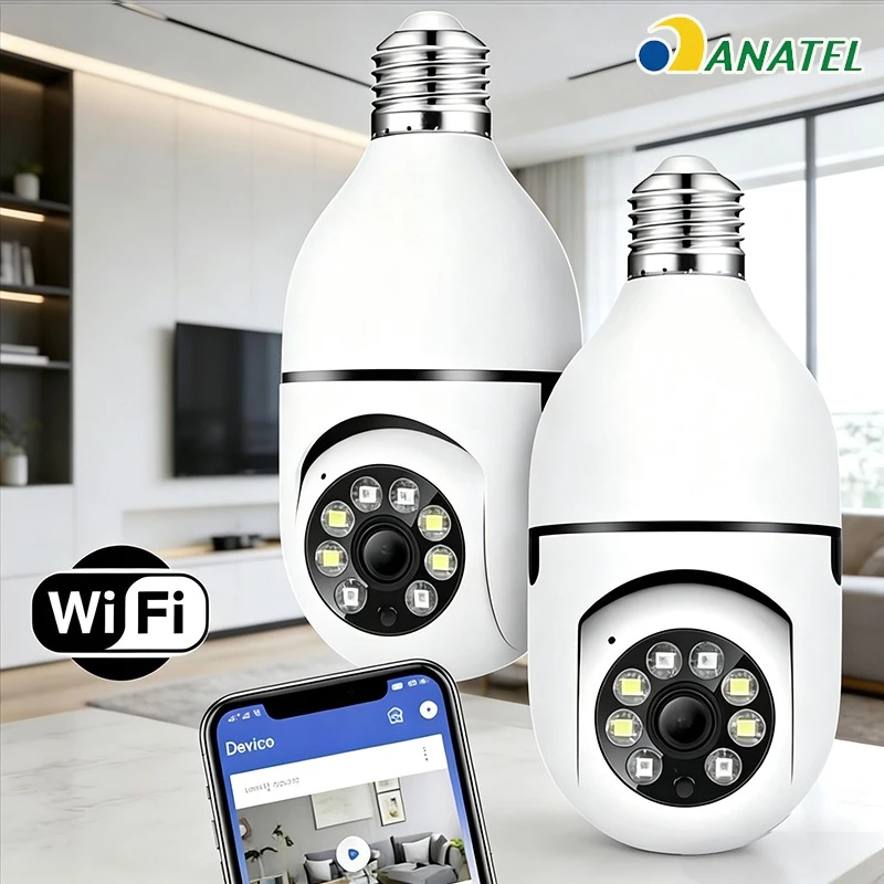 Câmera Segurança 360° Sem Fio Wifi Prova D'água Infravermelho Full HD Visão Noturna -8177