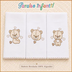 KIT 3 Fralda de Boca , Babete , Pano de boca , Lenço de boca 33x33cm 100% Algodão