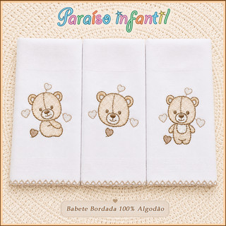 KIT 3 Fralda de Boca , Babete , Pano de boca , Lenço de boca 33x33cm 100% Algodão