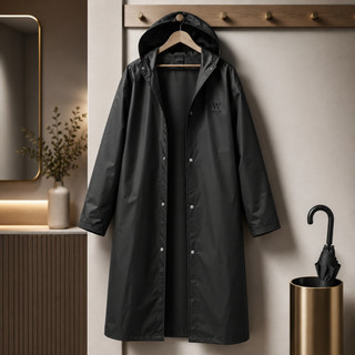 Capa De Chuva Impermeável Forrado Com Capuz Epi Preto
