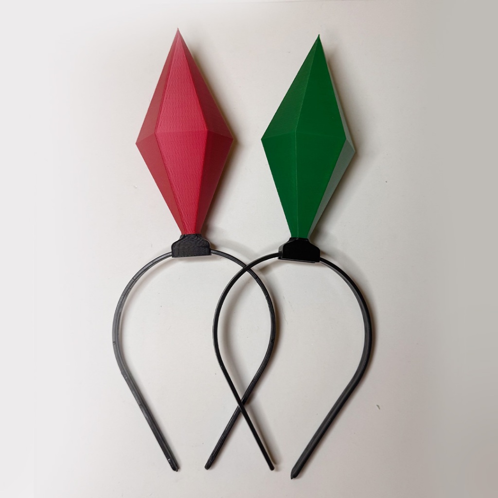 Arquinho Plumbob The Sims Verde e Vermelho Tiara Cosplay Fantasia Festa Carnaval Halloween 3D