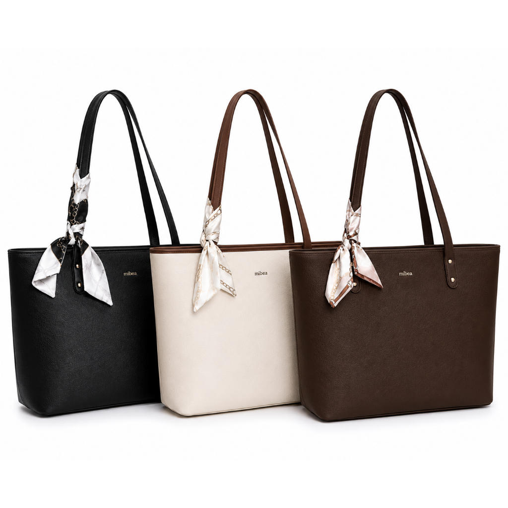 Bolsa de Ombro Tote Bag Feminina Couro Pu com Alça Trabalho Faculdade Dia a Dia