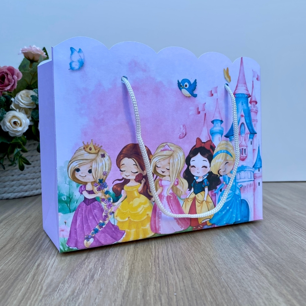 10 Sacolinha Personalizadas Sacolinha Tamanho G Princesas rosa menina  PEGUE E MONTE