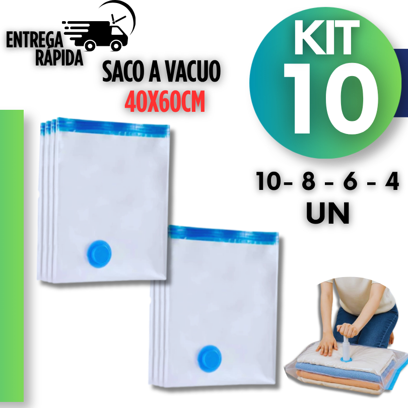 Saco a Vácuo 40x60cm Roupas  Organizador Economia de Espaço Multifuncional Utilidades
