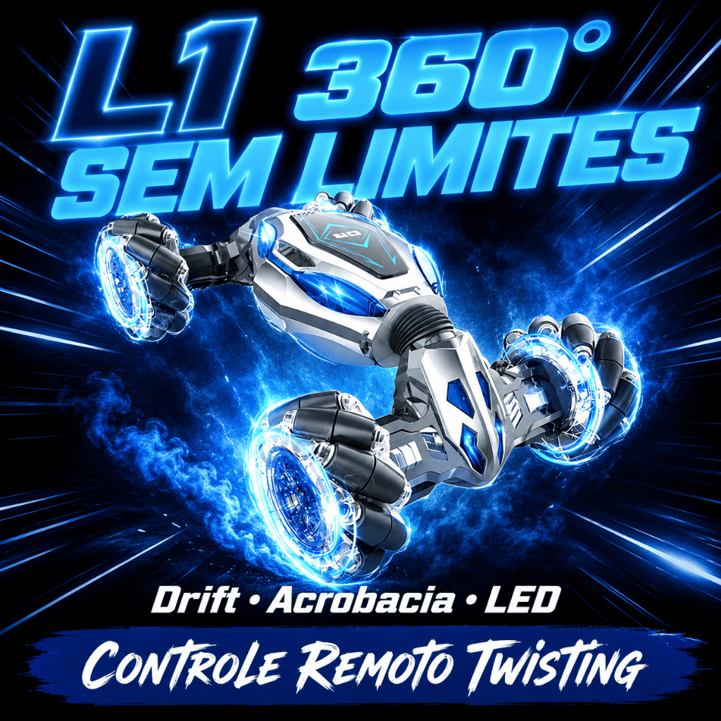 Carro Controle Remoto 360° com Sensor de Gestos, Luzes LED, Música e Fumaça – Stunt Drift Infantil