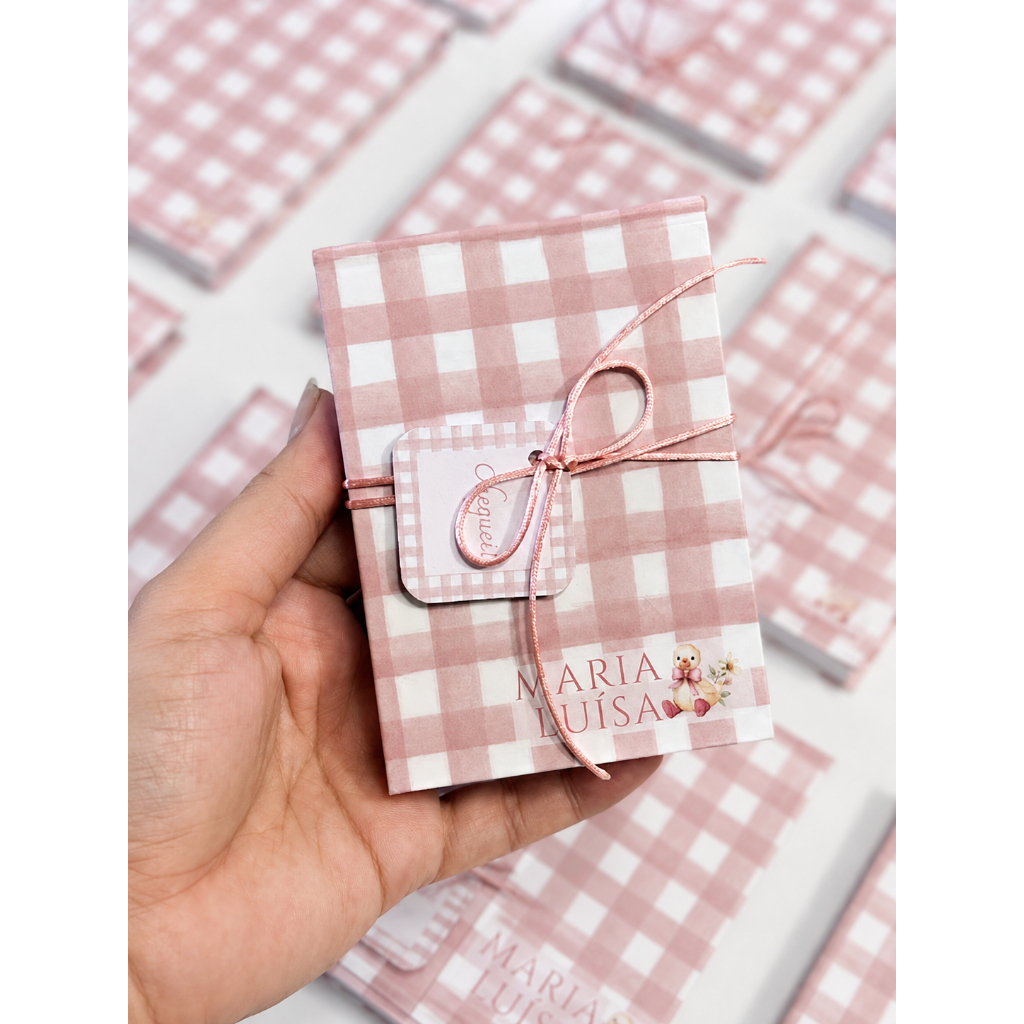 kit Bloquinho personalizado , lembrancinha maternidade, Batizado, Chá de bebê, Aniversário, eucaristia com tag