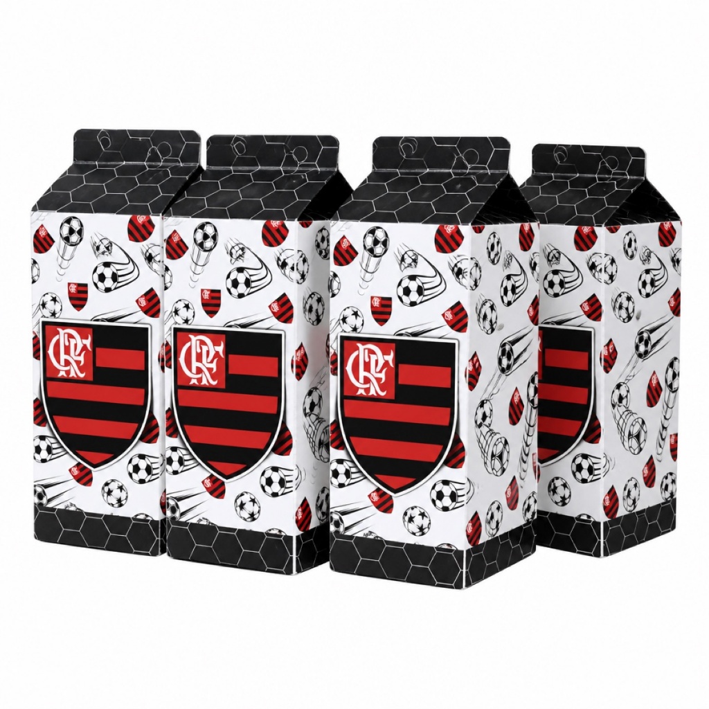 Caixa Milk Flamengo Lembrancinha Aniversario Decoração Festa Infantil