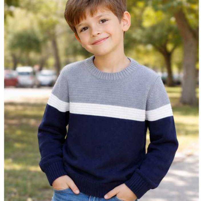 Suéter Infantil Masculino Tricot - Tamanho 02 ao 14