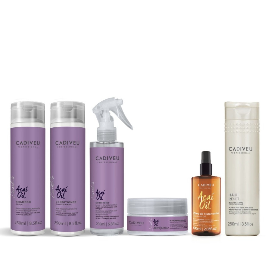 Cadiveu Professional Kit Açaí Oil Completo com Óleo 60ml + Hair Reset Shampoo 250ml