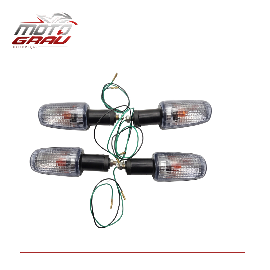 Kit Com 4 Piscas Setas Titan 150 Fan 125 150 XRE 300 CB 300 Cristal Fumê - Padrão Original