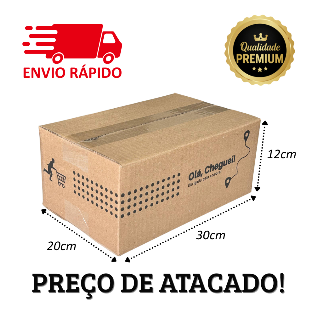 Caixa de Papelão para envio 30x20x12 cm 25/50/100 unidades - Correios Sedex E-commerce