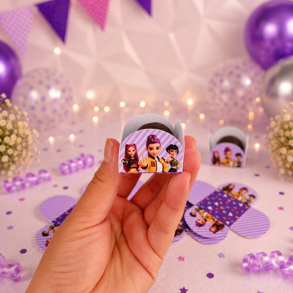 FORMINHA DE DOCES GUERREIRAS DO K-POP/PERSONALIZADAS GUERREIRAS K-POP/LEMBRANCINHAS DE FESTA/ANIVERSÁRIO/KPOP