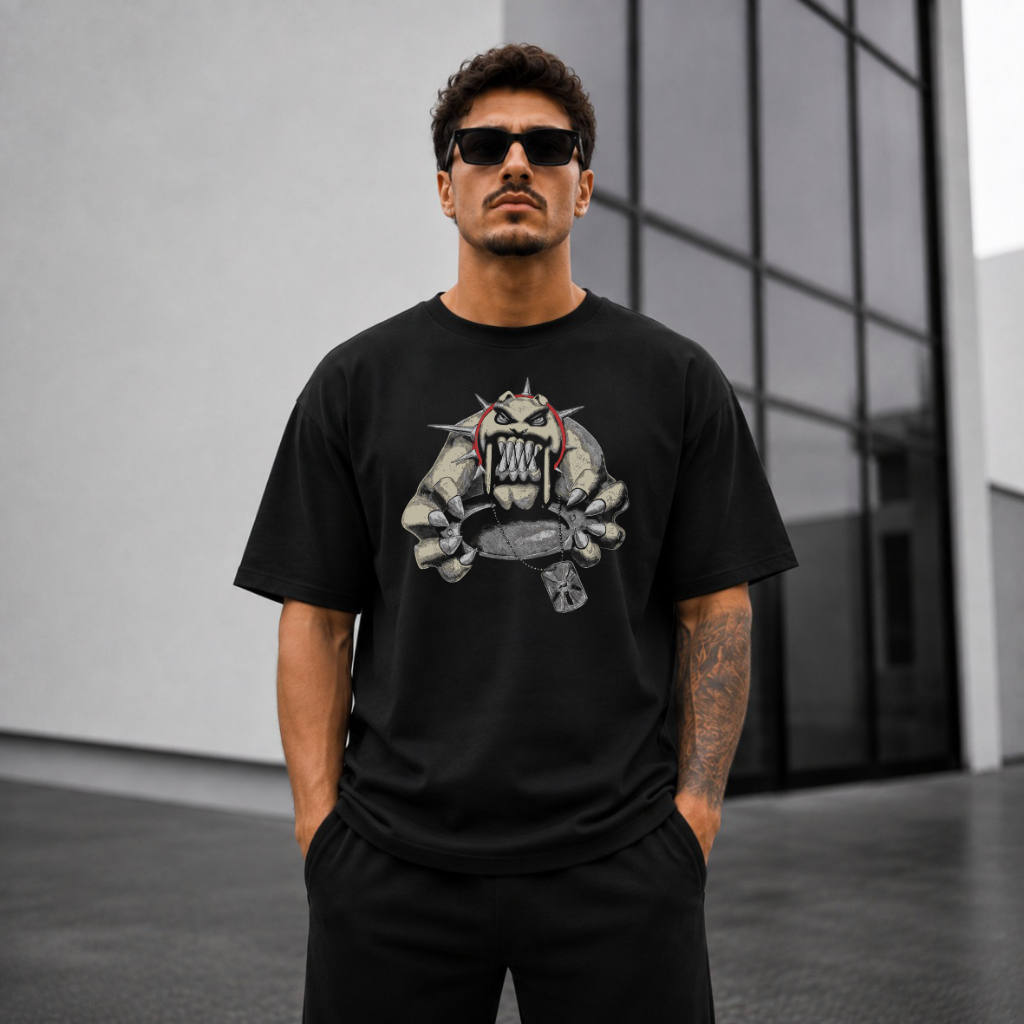 Camiseta OKY CACHORRO Streetwear Oversized Unissex Camisa Estampado 100% Algodão