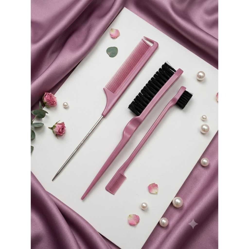 Kit Trio Baby Hair Profissional – Pente, Escova e Modelador de Bordas