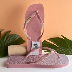 chinelo feminino bico quadrado material premium
