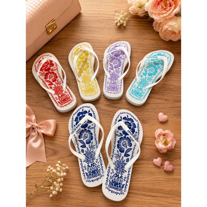 Chinelo Feminino Floral Delicado Branco Confortável Leve Casual Dia a Dia Antiderrapante