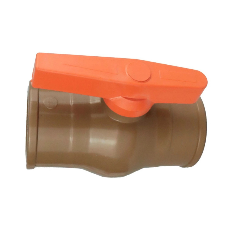 3x Registro De Esfera PVC 25mm (3/4) Soldável PVC Monobloco Marrom — imagem 2 de 2