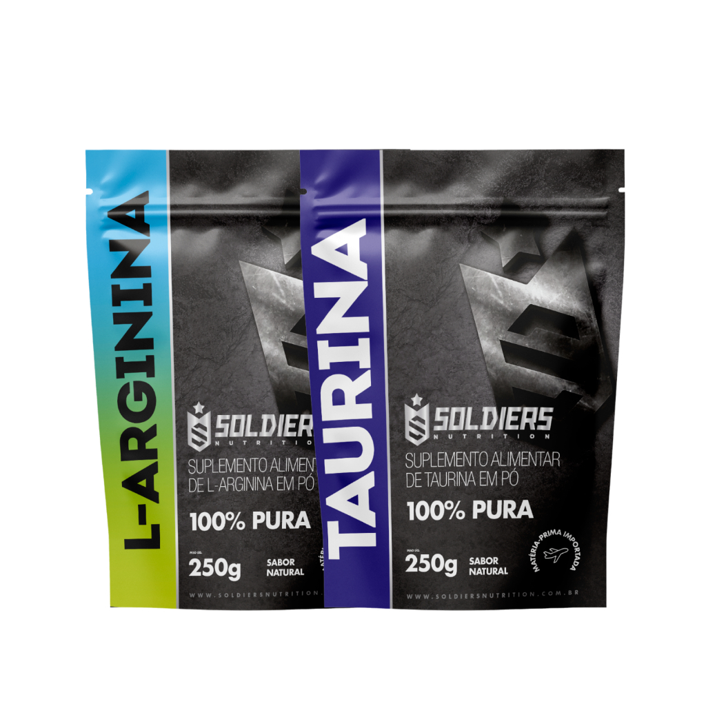 Imagem Kit Arginina 250g + Taurina 250g 100% Pura - Soldiers Nutrition