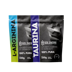 Kit Arginina 250g + Taurina 250g 100% Pura - Soldiers Nutrition