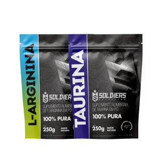 Kit Arginina 250g + Taurina 250g 100% Pura - Soldiers Nutrition