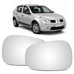 Lente Retrovisor Logan Sandero 2007 e 2008 Clio Scenic 1998 a 2012 Espelho Convexo Com Base