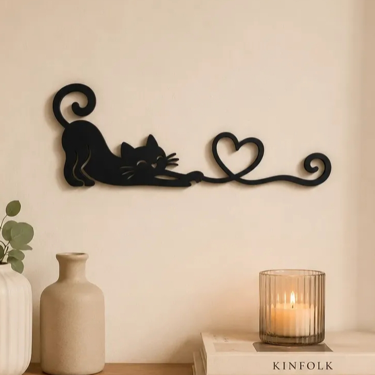 Quadro Decorativo De Gatinho Gato Vazado
