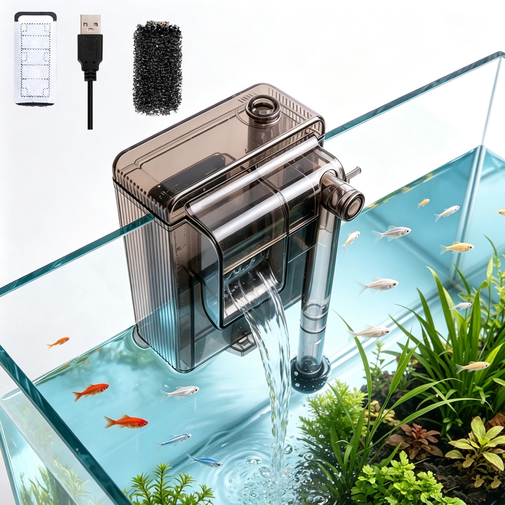 Filtro Hang On Cascata Para Aquario Slim Newpet Silencioso Ate 30L Com Regulador De Fluxo
