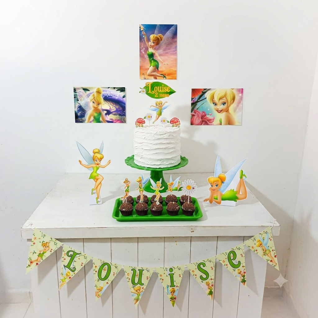 Kit Festa Sininho Personalizado Só Um Bolinho Festa em Casa Aniversário Infantil adulto Mesversário lembrancinhas