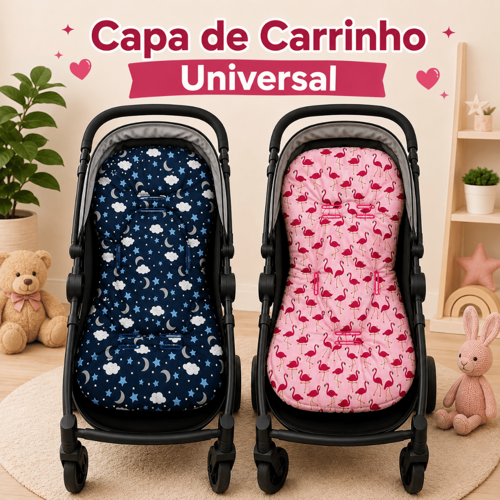 Imagem Capa Colchonete para carrinho de bebê tamanho universal dupla face galzerano cosco maxi burigotto