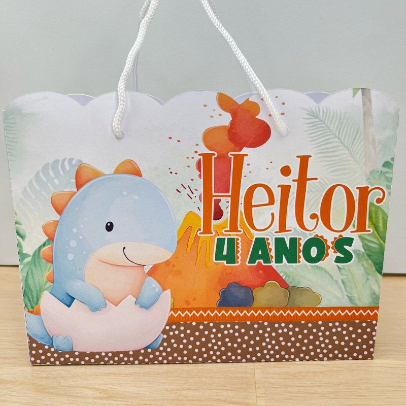 Sacolinhas Personalizadas DINOSSAURO DINO BABY | Lembrancinhas de Aniversário | Festa Infantil