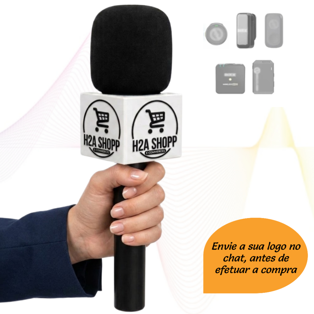 Suporte Adaptador Bastão para Microfone Lapela de Mão Personalizado com Logomarca