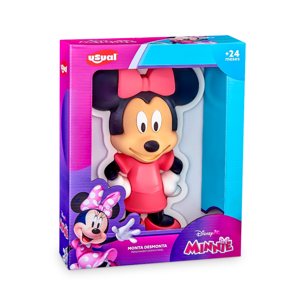 Monta Desmonta Minnie Mouse Disney - Brinquedo Infantil de Montar Coordenação Motora