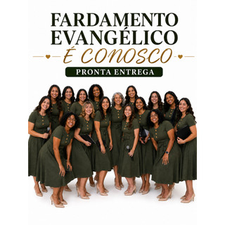 Vestido Moda Evangélica kit 3 ou kit 6 - kit 8 peças fardamento Igreja Coral Grupo gestos Atacado feirinha da Madrugada