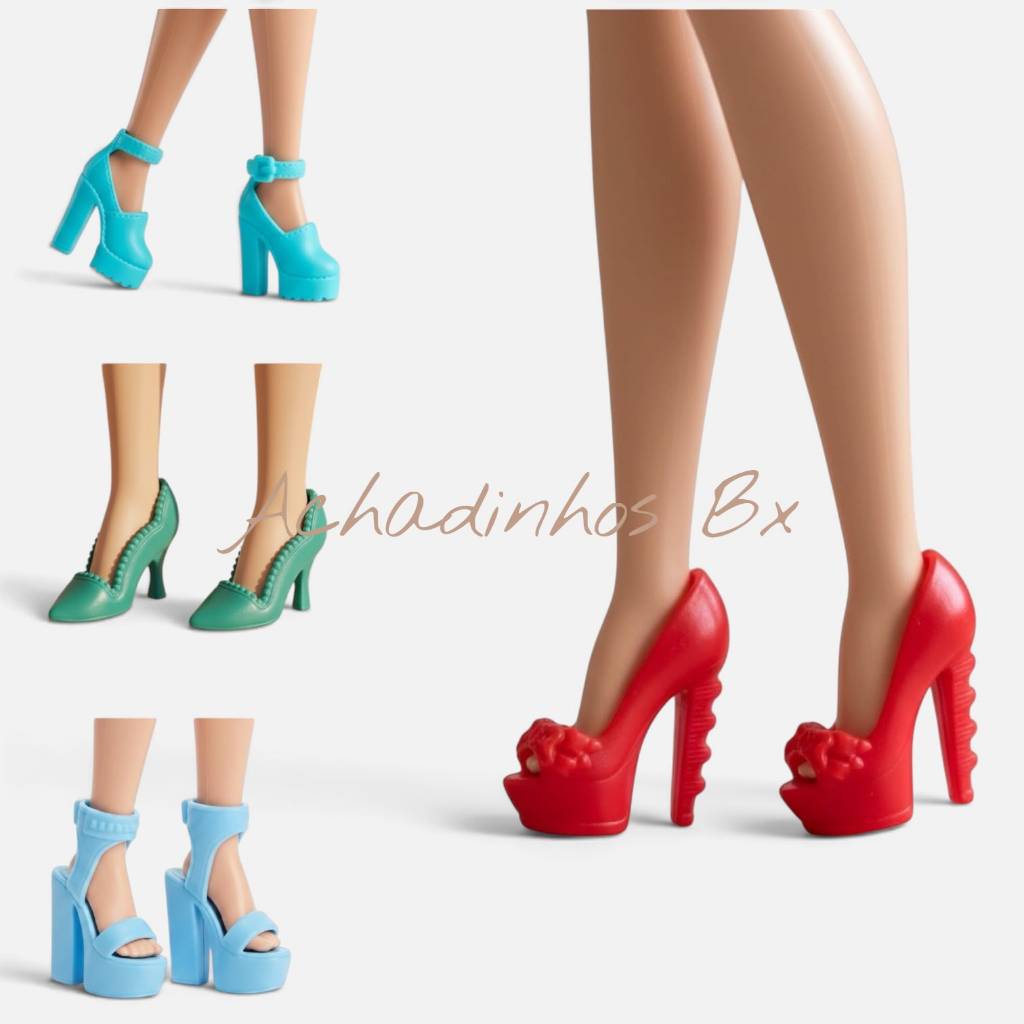 Sapato Elegante Boneca 30cm (Escala 1:6)NR 97F sandalia para boneca sapatinho para boneca