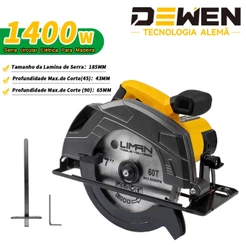 Serra Circular Elétrica Para Madeira 1400W DEWEN 7.1/4 Polegadas 185mm 5000rpm【220V/127V】