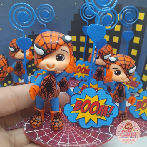 Porta Recado Homem-Aranha Baby em Biscuit | Lembrancinha Infantil Personalizada