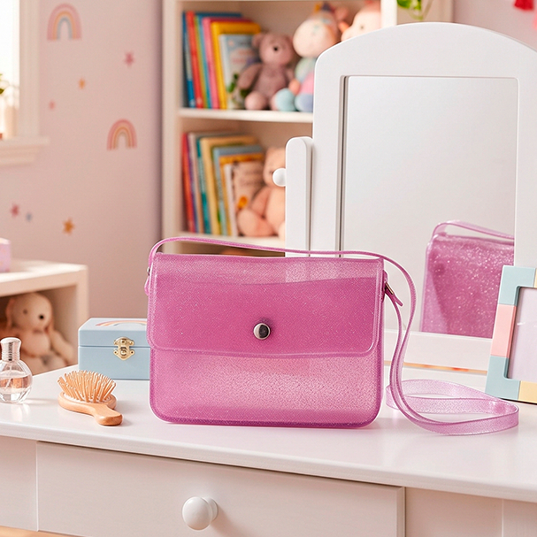 Bolsa Injetada Infantil Injetada Impermeável Ombro Menina Feminina Moda Fashion