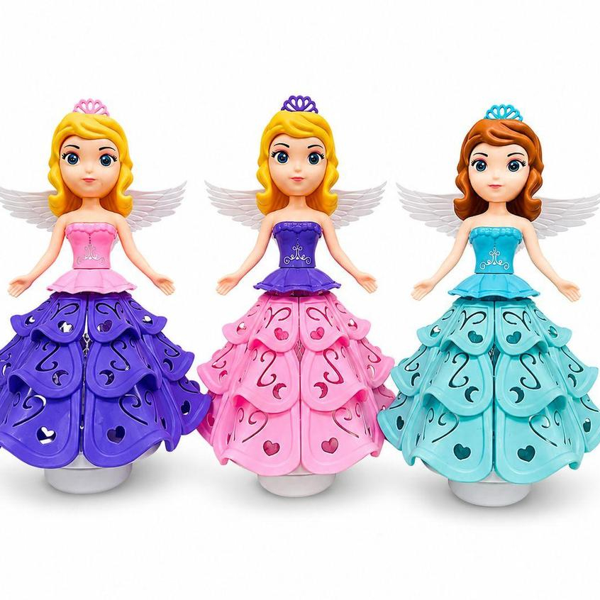 Boneca Princesa Musical com Luz LED e Movimento – Anda, Brilha e Toca Música Infantil