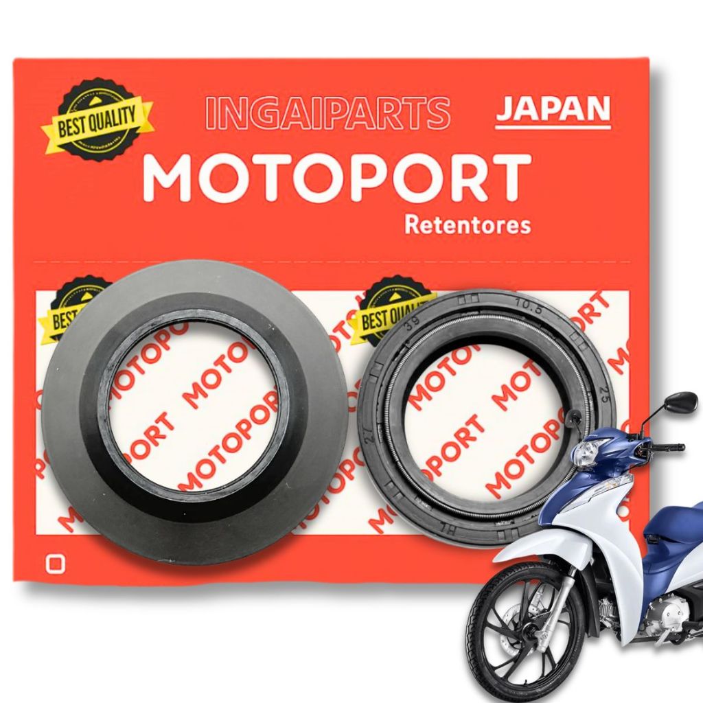 Retentor da Bengala + Guarda Pó Cg 125 Fan / Biz 100 / Biz 125 / Pop 100