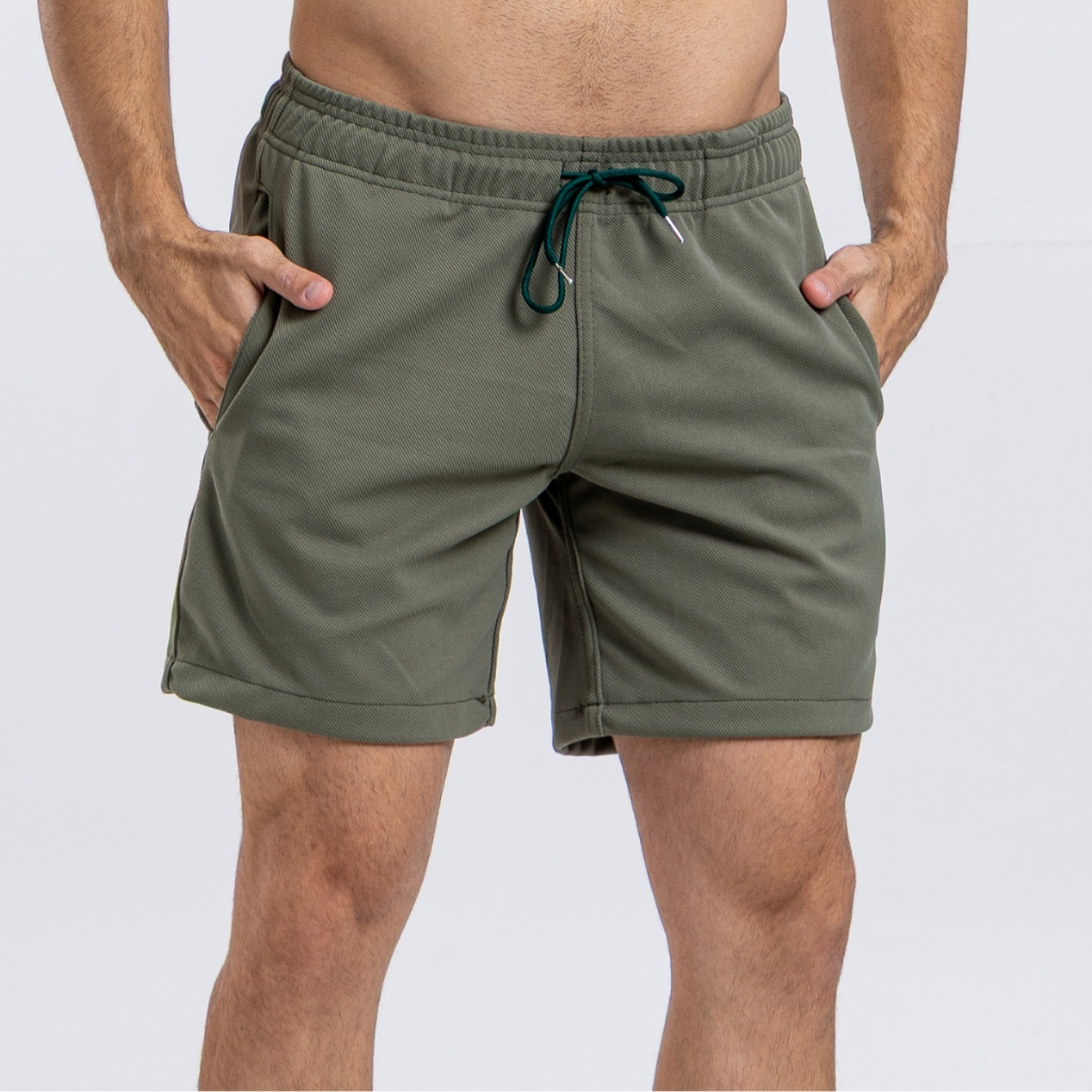 Short Masculino Mauricinho com Elastano Cintura Elástica Cordão e Bolsos Casual
