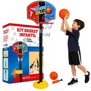 Tabela Basquete Infantil Completa 1,15m Bola Bomba Suporte Regulável