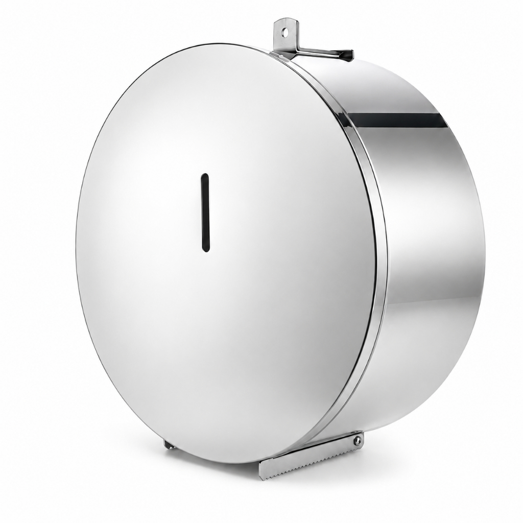 Suporte Dispenser Papel Higiênico Aço Inox, Branco E Preto 300m E 600m Allen/Cadeado